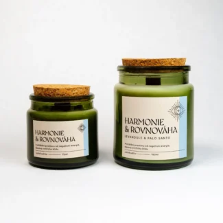 Sójová svíčka Harmonie & Rovnováha – Levandule & Palo Santo